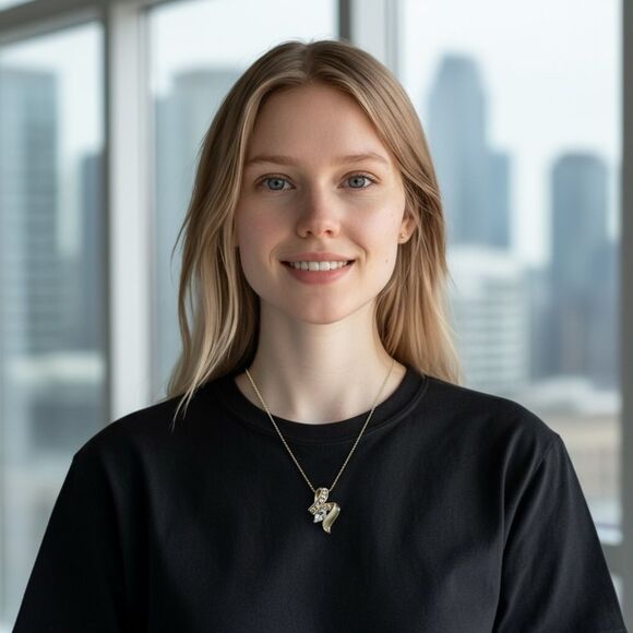 WOMEN’S GOLD-TONE PENDANT NECKLACE – CRYSTAL ACCENTS & MARQUISE STONE - Picture 11 of 17